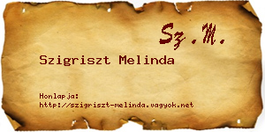 Szigriszt Melinda névjegykártya